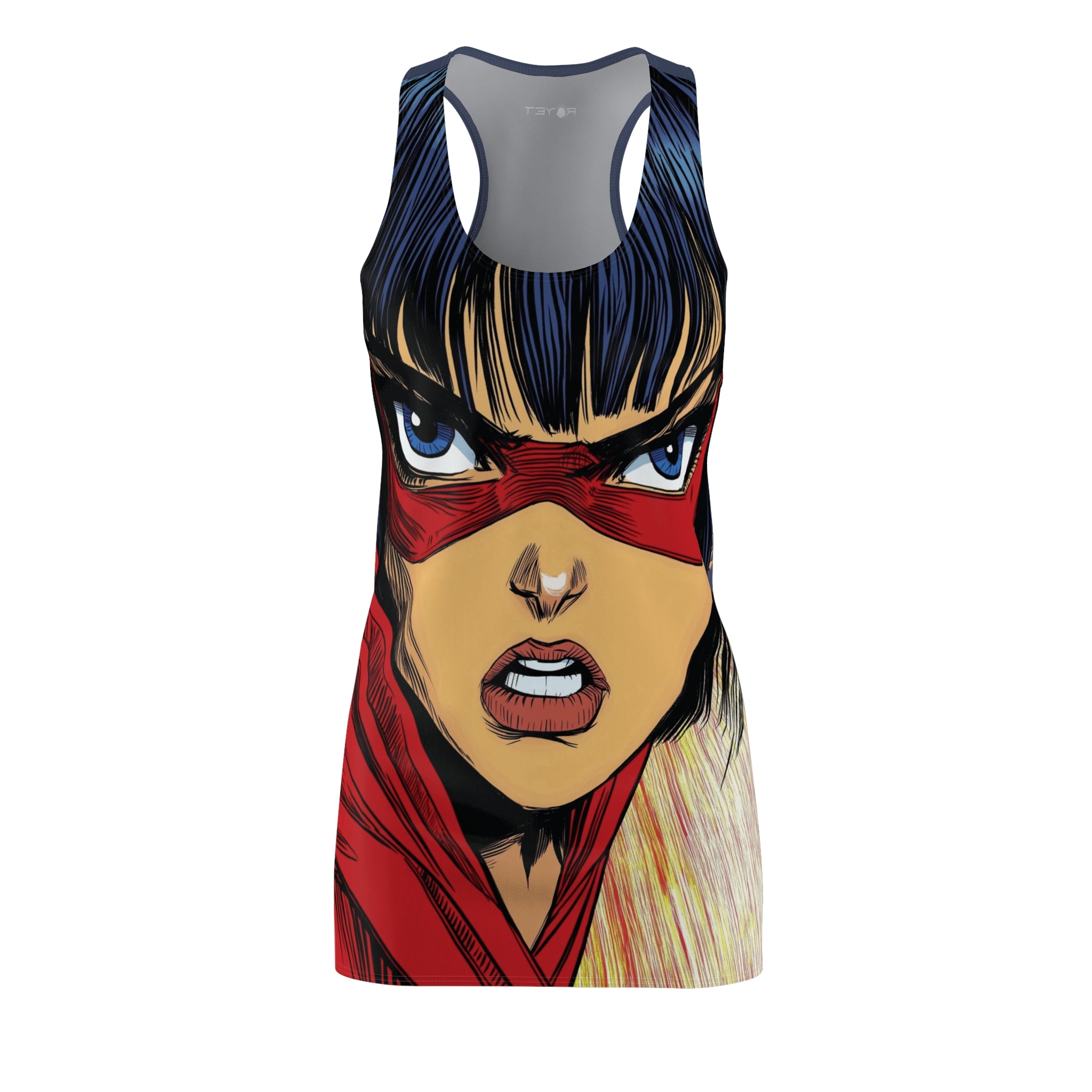 Super Mighty Mia Women's Cut & Sew Racerback Dress (AOP)