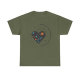 The Very Real Cosmic Connection — Heart Nebula Graphic Tee with Black Text