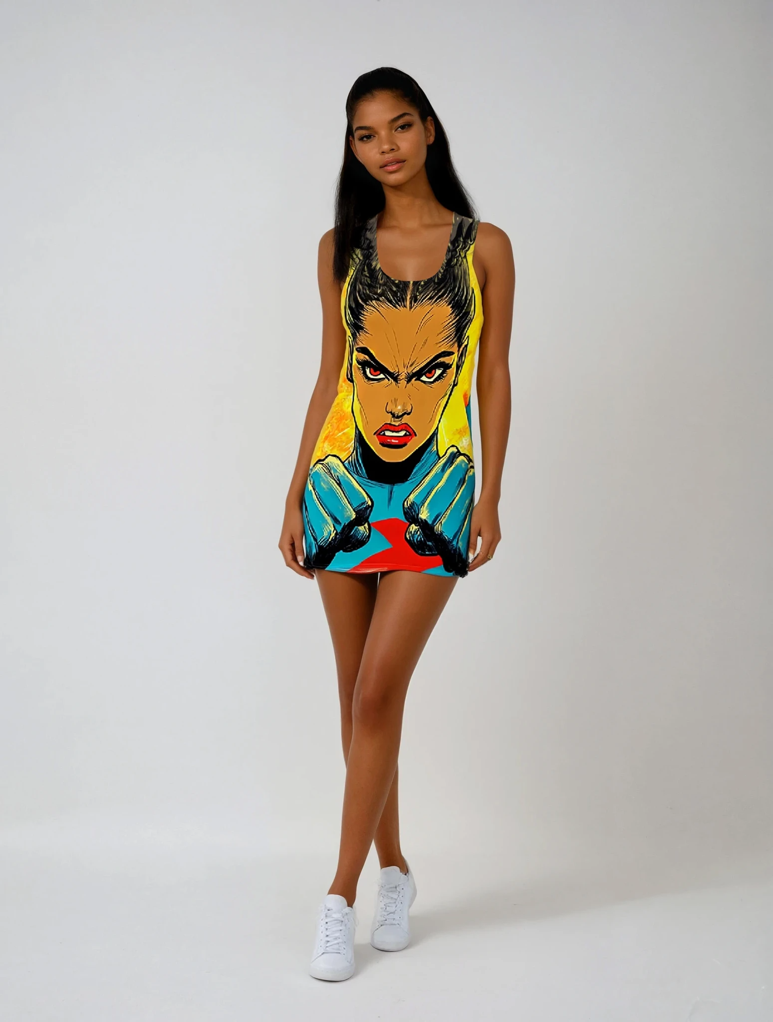 Super Stand-On San Women's Cut & Sew Racerback Dress (AOP)