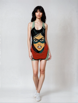 Super Andromeda Amida Women's Cut & Sew Racerback Dress (AOP)