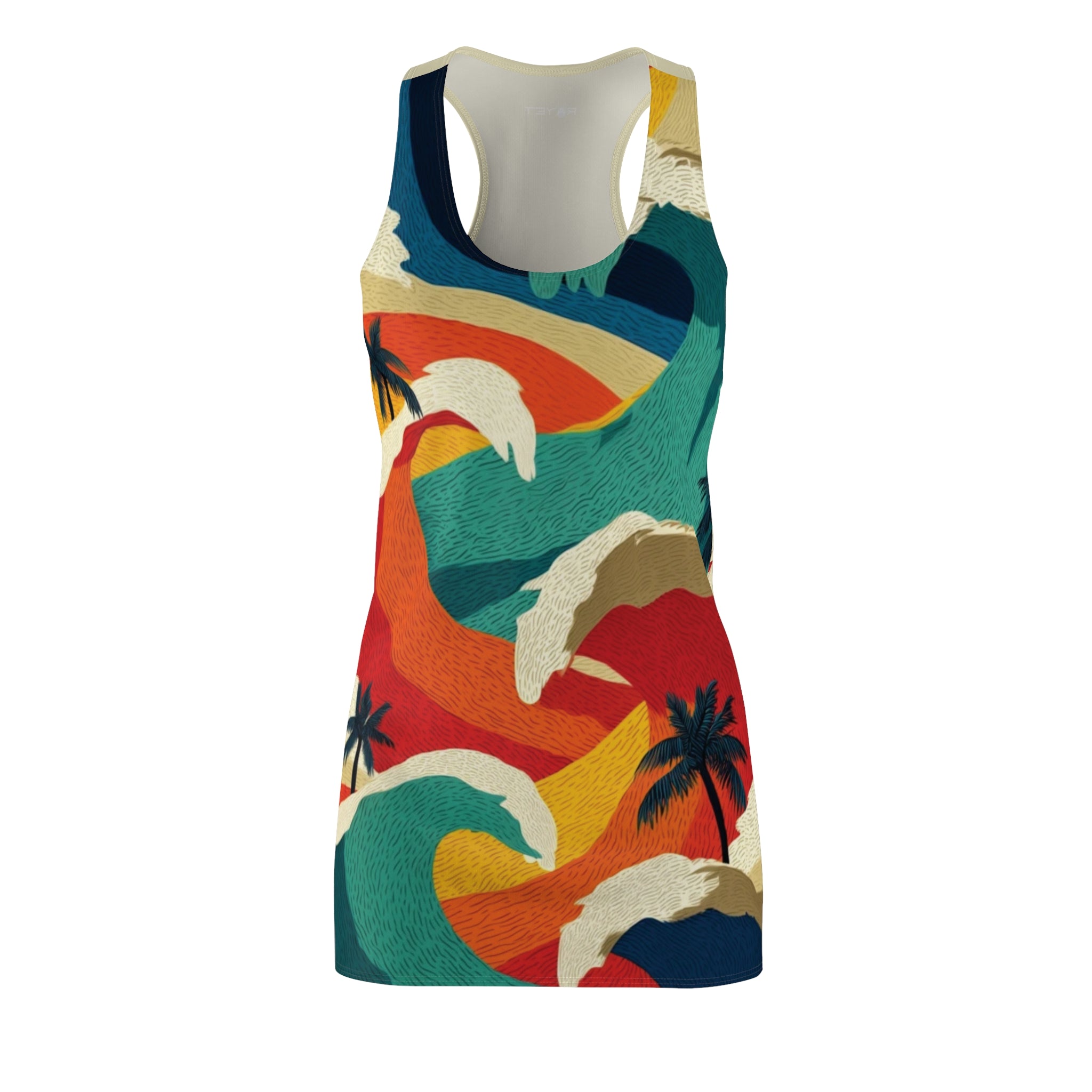 Big Wave Summer Women's Cut & Sew Racerback Dress (AOP)