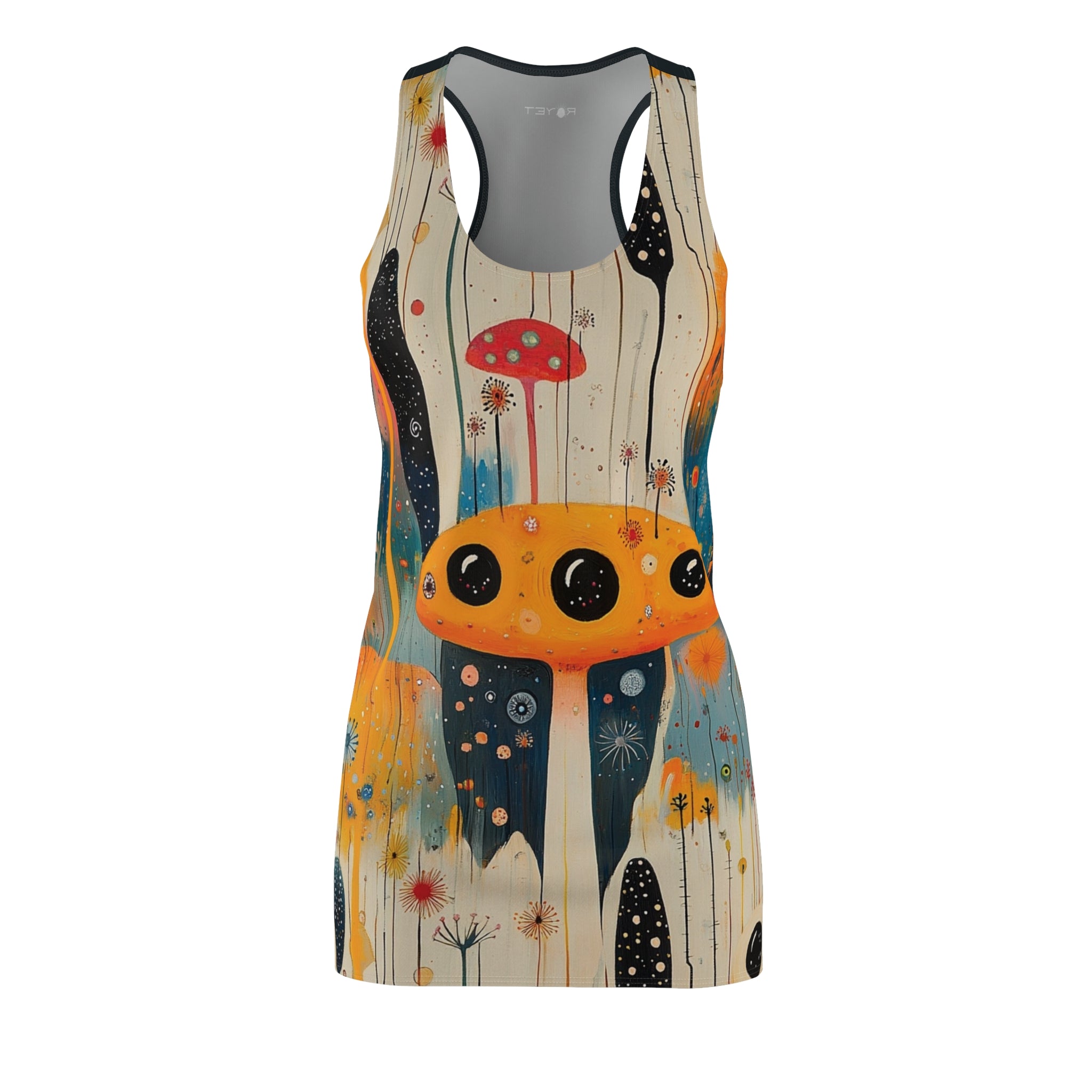 Sea Floor Alien Women's Cut & Sew Racerback Dress (AOP)