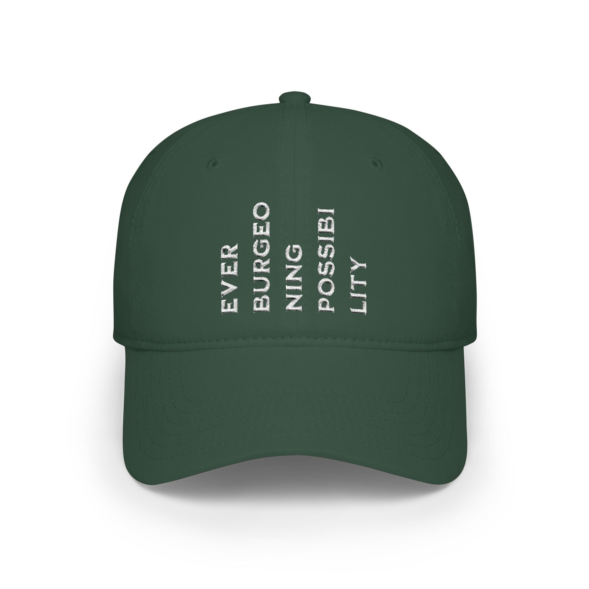 Ever Burgeoning Possibility Baseball Cap — Inspirational Vertical Text Hat