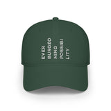 Ever Burgeoning Possibility Baseball Cap — Inspirational Vertical Text Hat