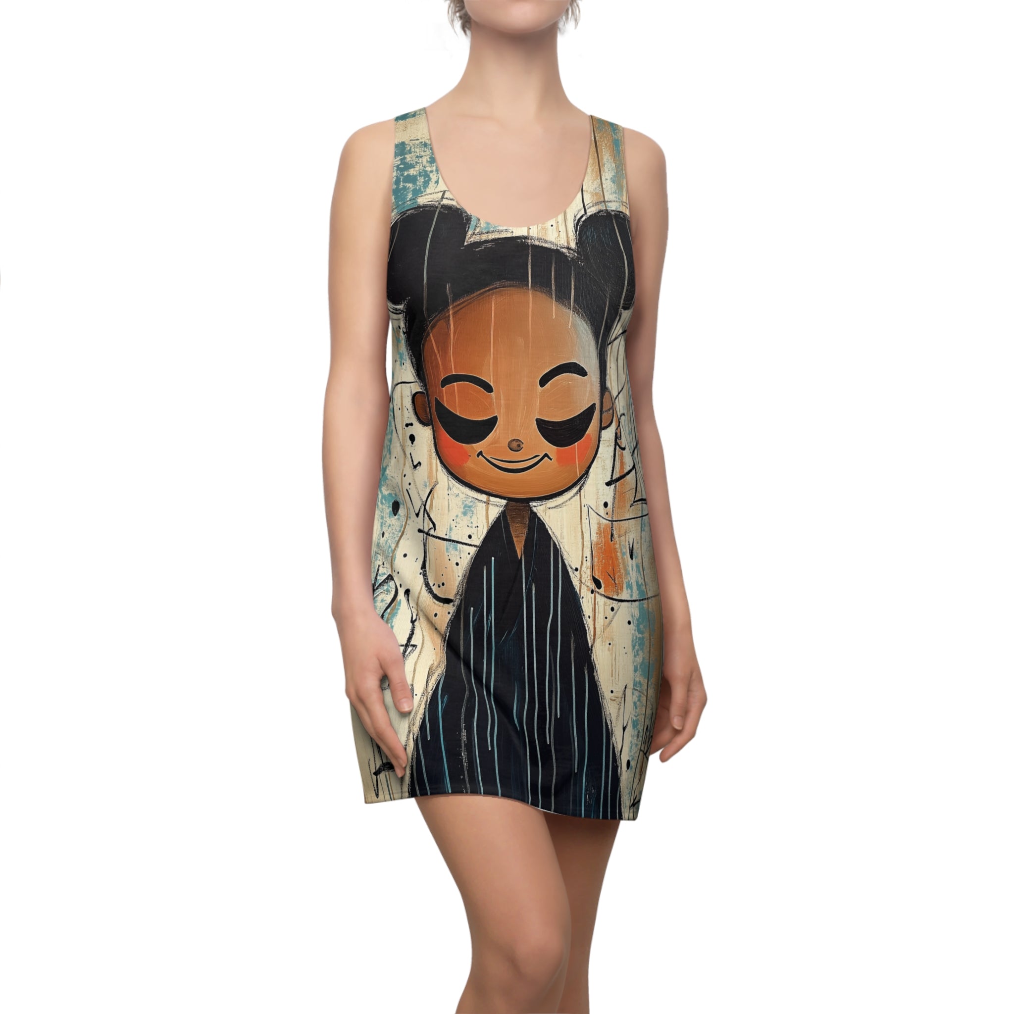 Facing Relief Women's Cut & Sew Racerback Dress (AOP)