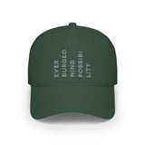 Ever Burgeoning Possibility Baseball Cap — Inspirational Vertical Text Hat