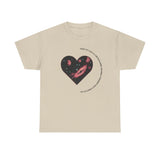 The Very Real Cosmic Connection — Heart Nebula Graphic Tee with Black Text