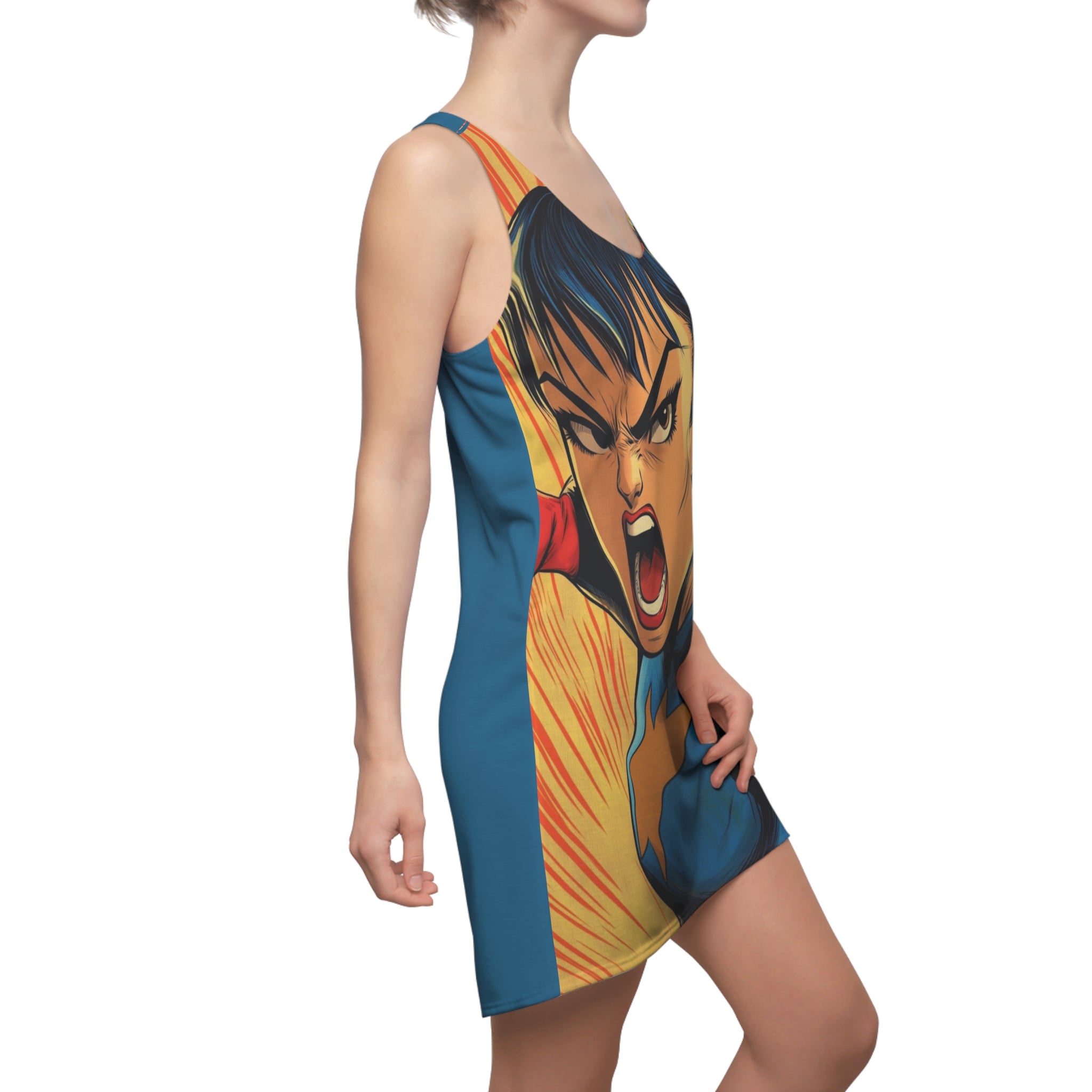 Super No Nonsense Nat Women's Cut & Sew Racerback Dress (AOP)