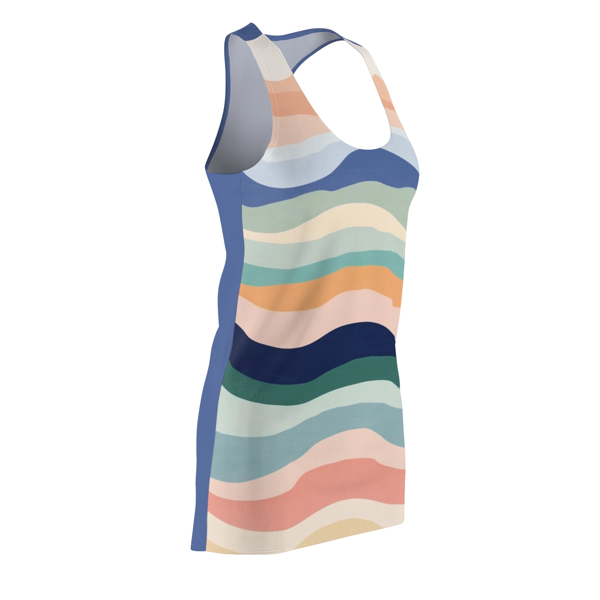 Time To Catch Some Waves Women's Cut & Sew Racerback Dress (AOP)