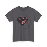 The Very Real Cosmic Connection — Heart Nebula Graphic Tee with Black Text