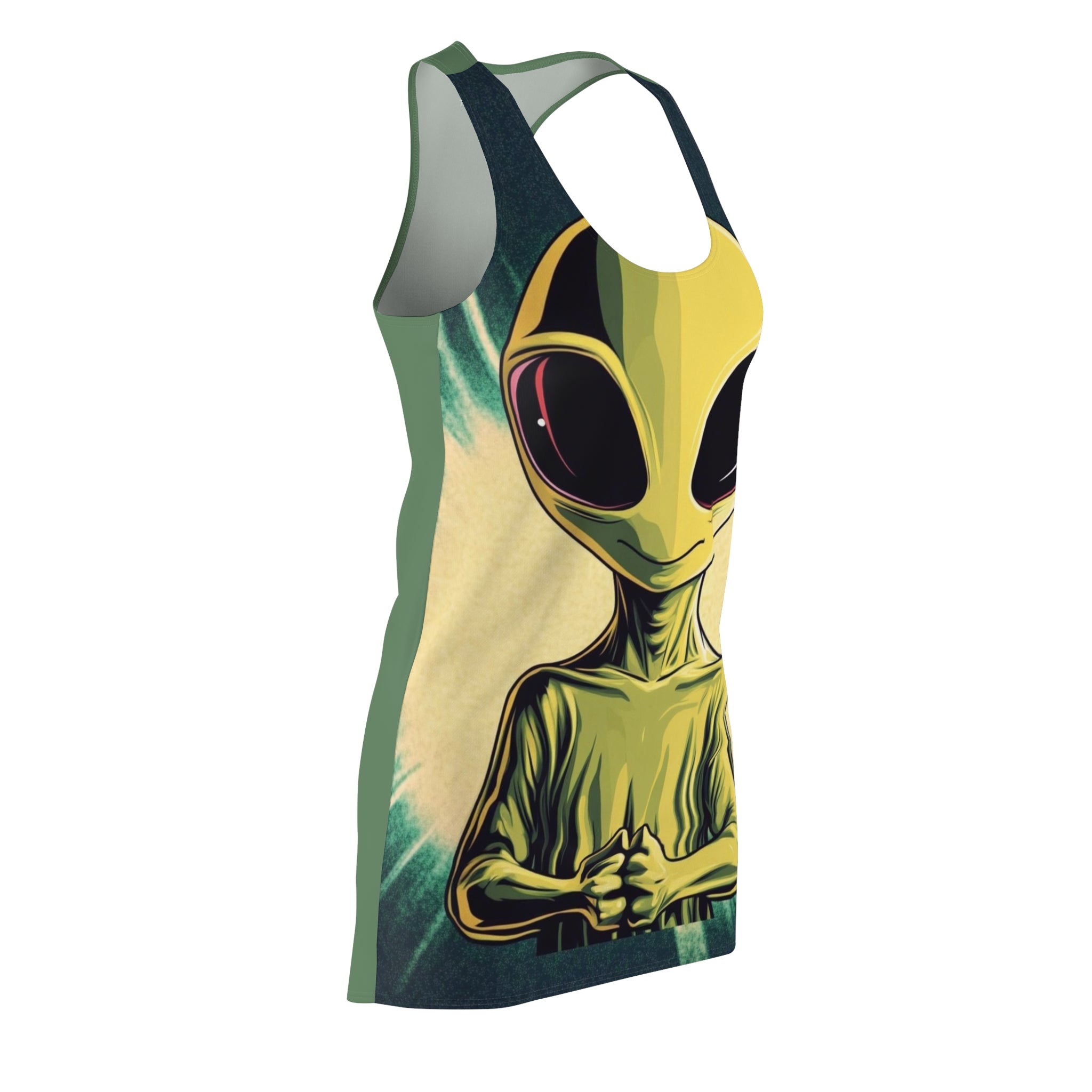 Mind Over Matter Alien Women's Cut & Sew Racerback Dress (AOP)
