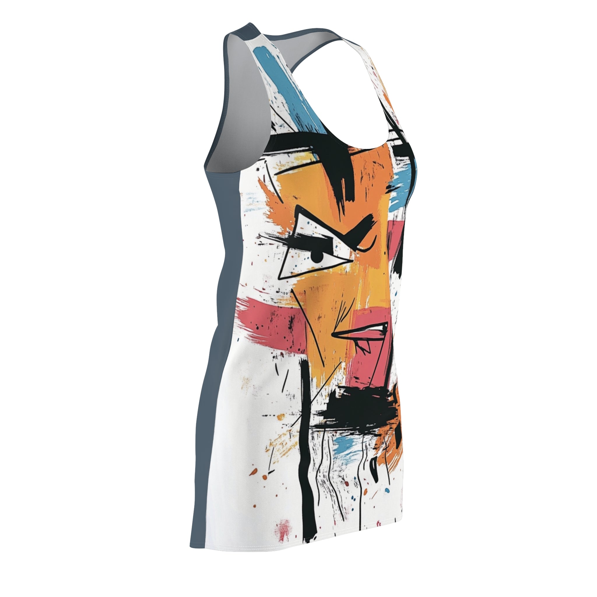 Screw-Face New-Face Women's Cut & Sew Racerback Dress (AOP)