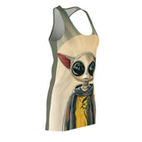 See All Hear A Lot Alien Women's Cut & Sew Racerback Dress (AOP)