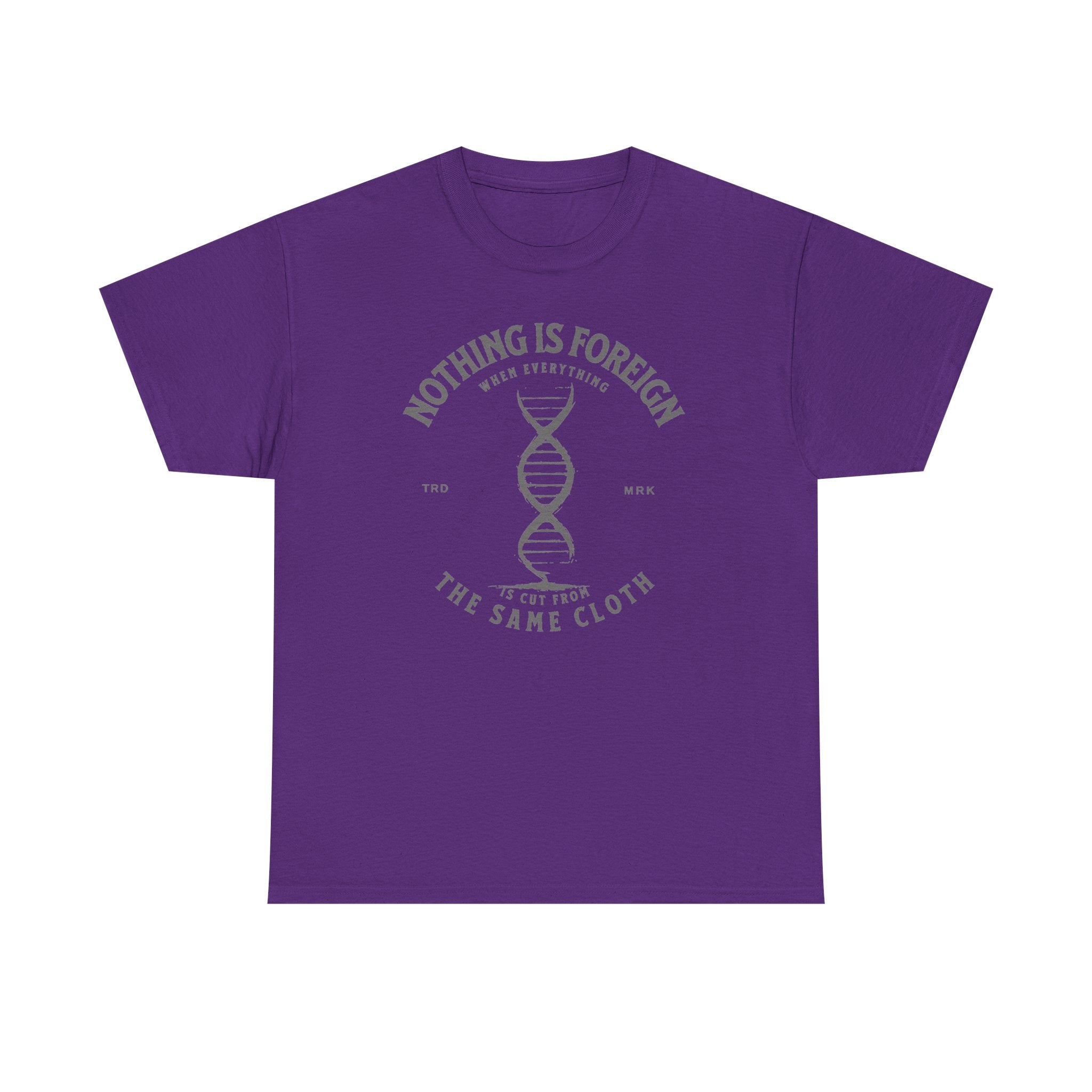 ΩThe End All Of Common Ground - DNA Connected T-Shirt — "Nothing Is Foreign" Illustrated In Gray