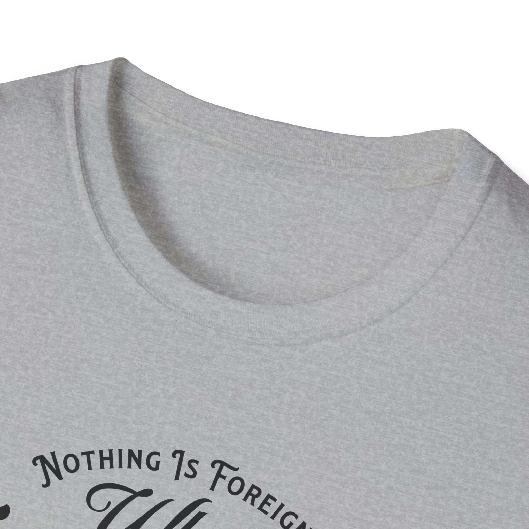 ΩThe End All Of Common Ground - DNA Connected T-Shirt — "Nothing Is Foreign" Illustrated In Black