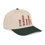 "Ever Burgeoning Possibility" Vertical Text Embroidered Hat