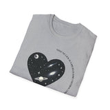 The Very Real Cosmic Connection — Heart Nebula Graphic Tee with Black Text