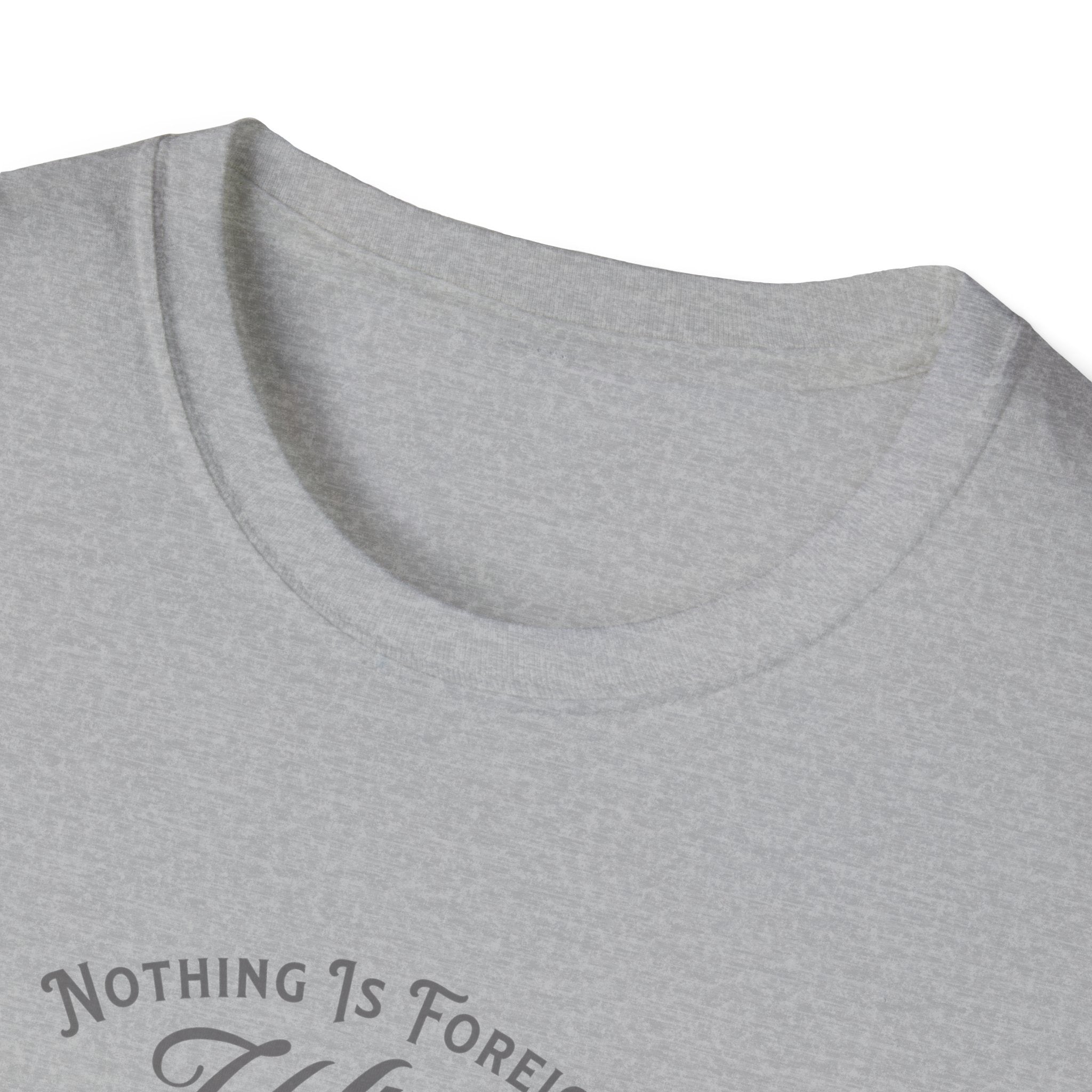 ΩThe End All Of Common Ground - DNA Connected T-Shirt — "Nothing Is Foreign" Illustrated In Gray