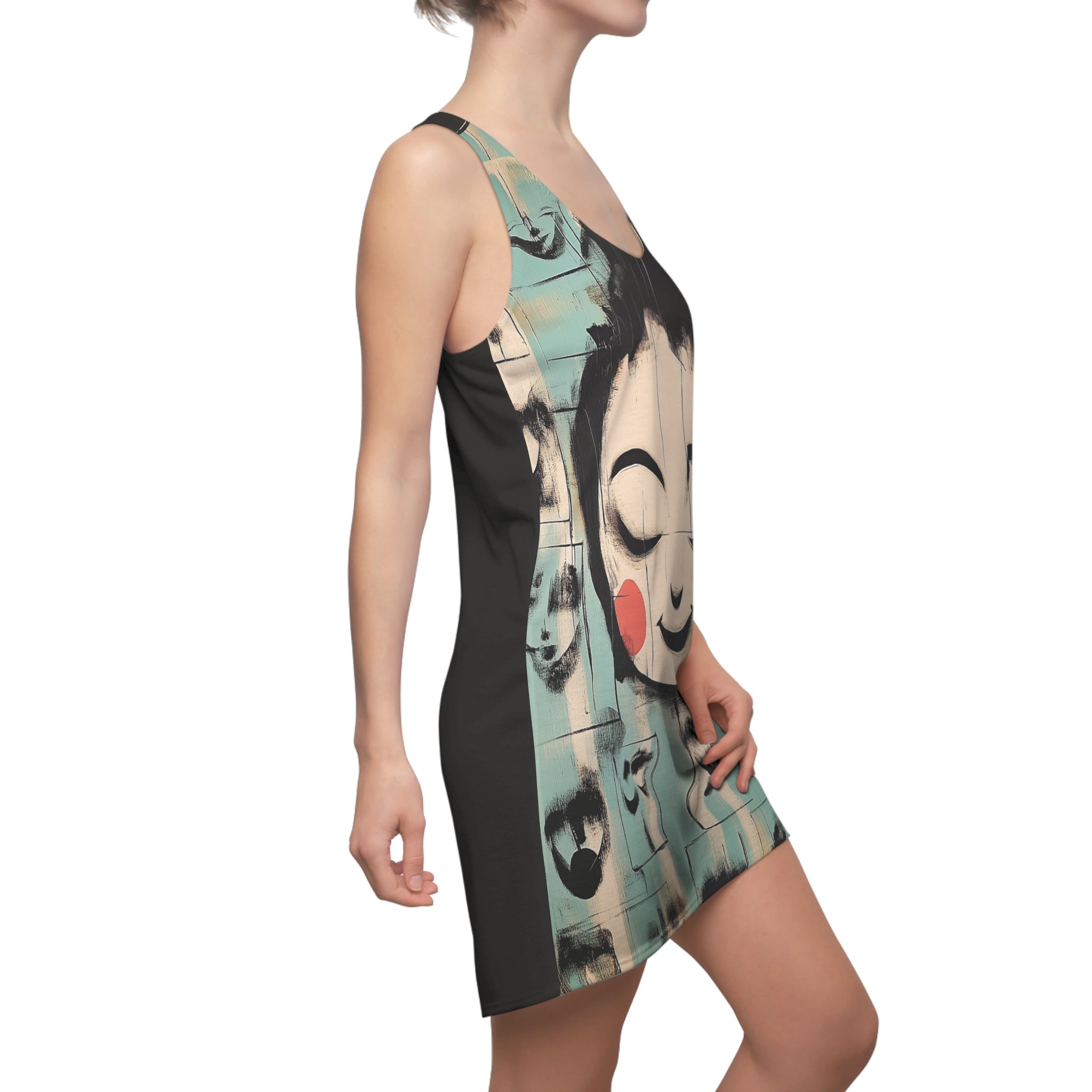 Facing Aesthetic Appreciation Women's Cut & Sew Racerback Dress (AOP)