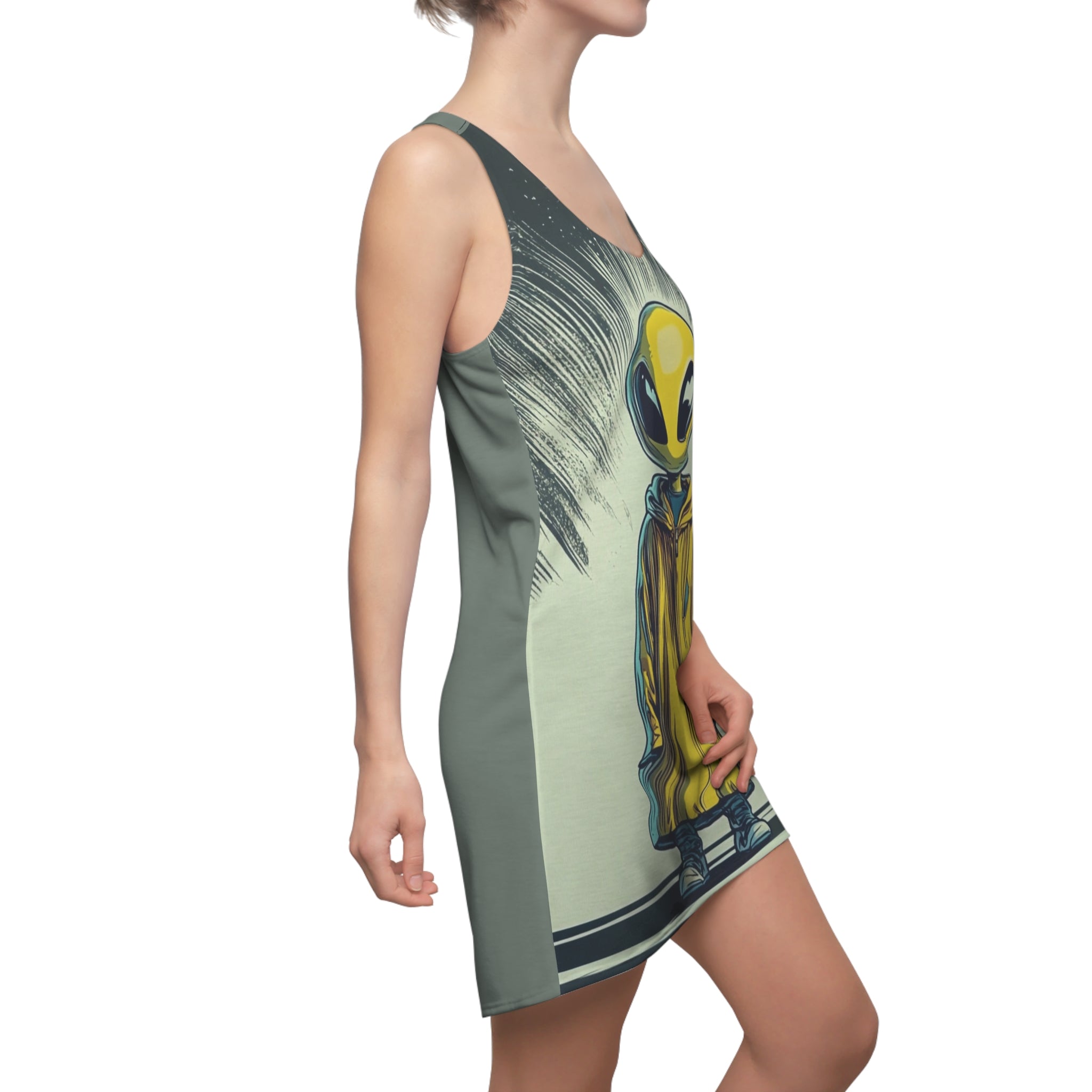 Rain Ready Alien Women's Cut & Sew Racerback Dress (AOP)