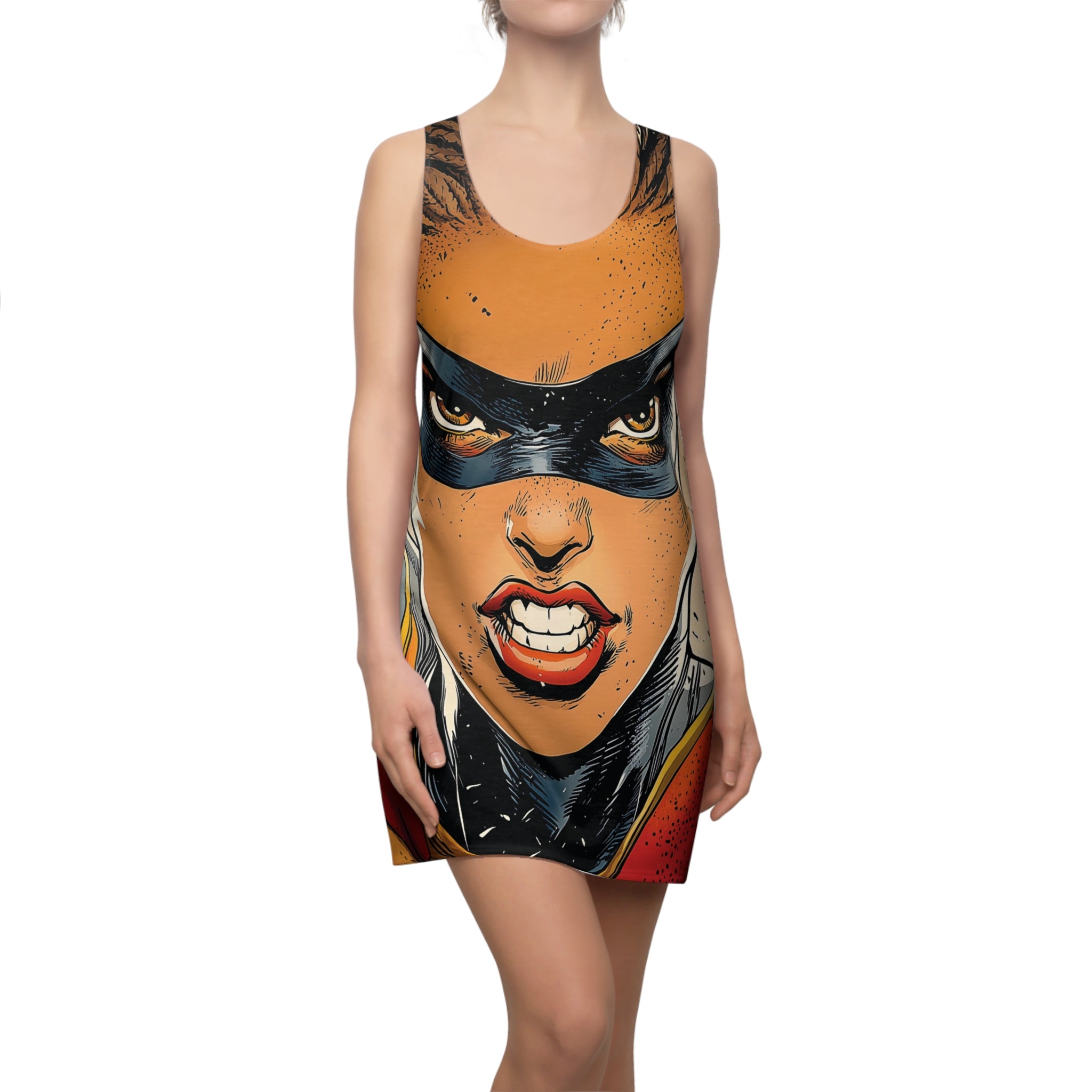 Super Juggernaut Janyce Women's Cut & Sew Racerback Dress (AOP)