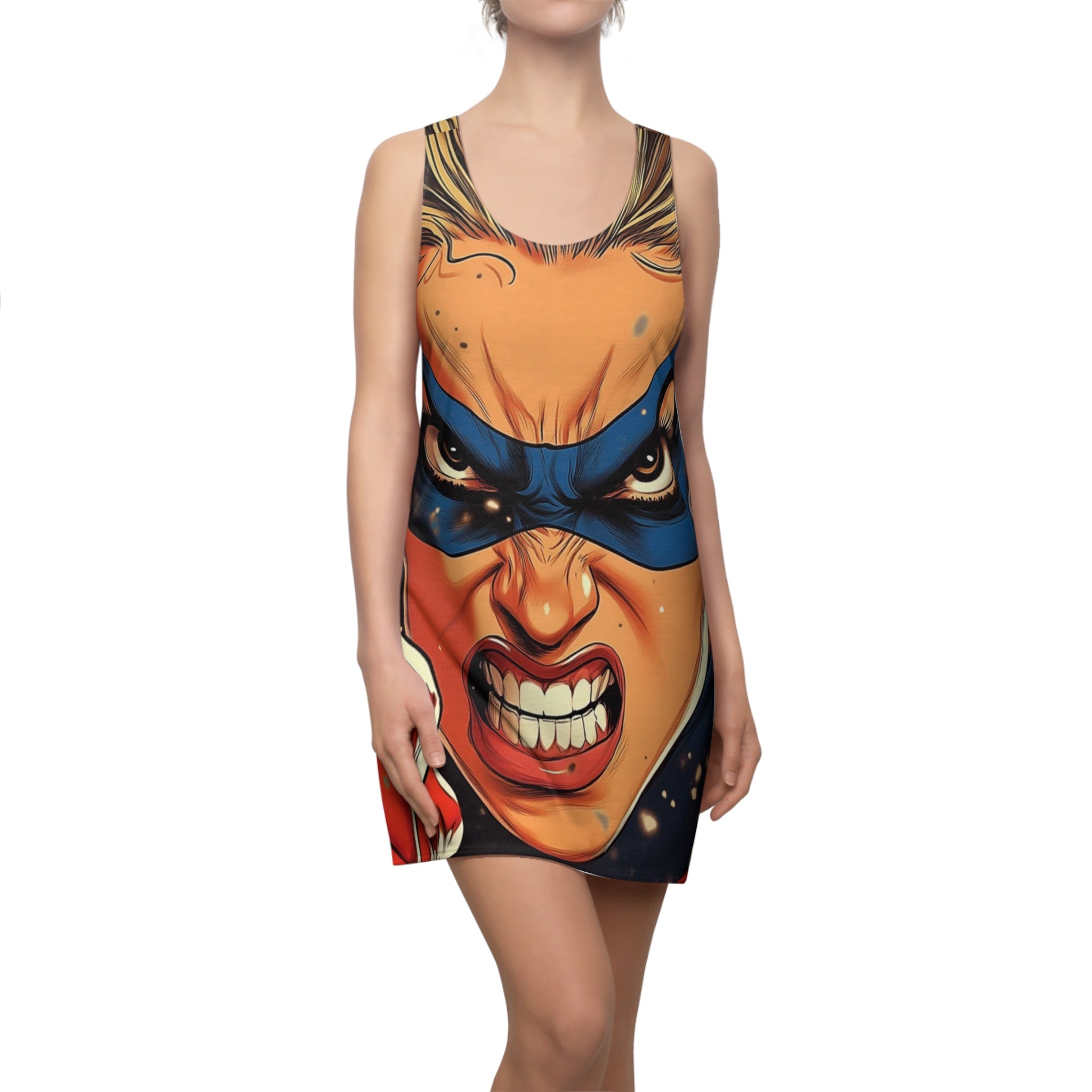 Super Angry Audrey Women's Cut & Sew Racerback Dress (AOP)