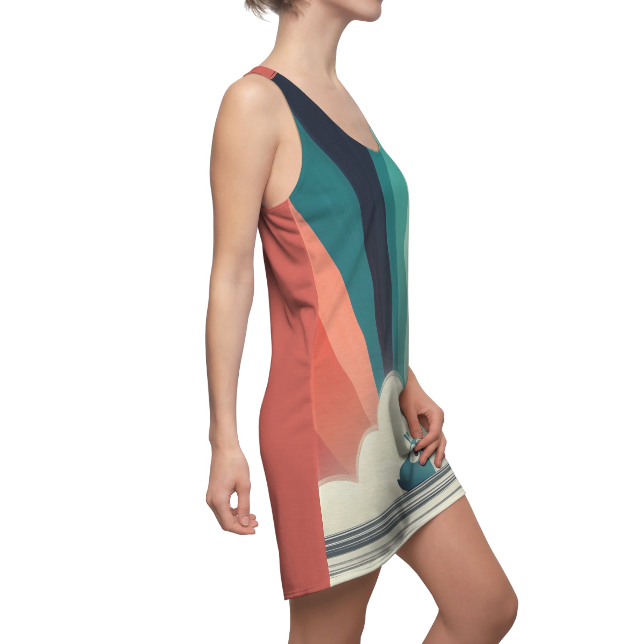 Ready Rainbow Rita Women's Cut & Sew Racerback Dress (AOP)