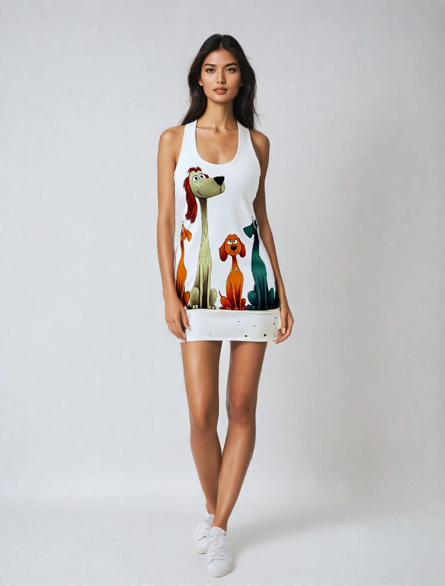 A Tale Of A Tail Women's Cut & Sew Racerback Dress (AOP)