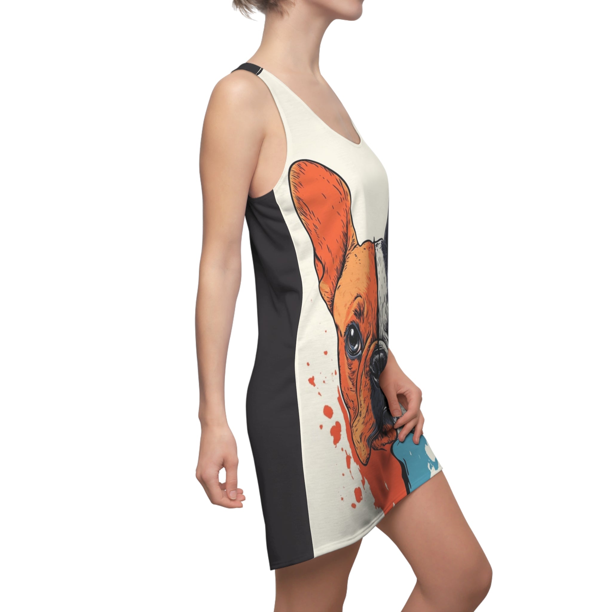 Two Sides Of The Same Adorable Coin Women's Cut & Sew Racerback Dress (AOP)