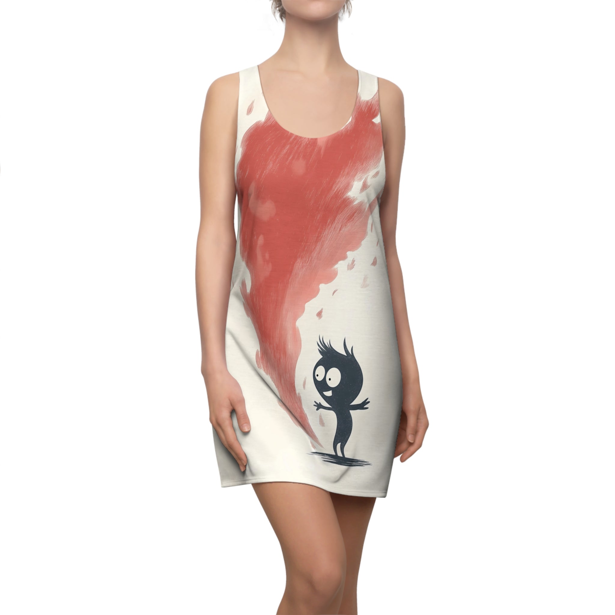 Flaming Hot Love Bug Women's Cut & Sew Racerback Dress (AOP)