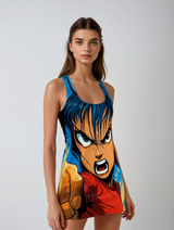 Fantastic Faye Women's Cut & Sew Racerback Dress (AOP)