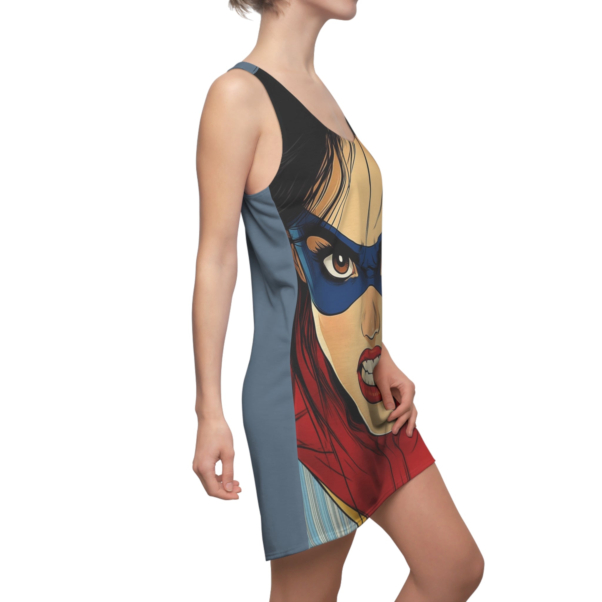 Super Steel Sakura Women's Cut & Sew Racerback Dress (AOP)