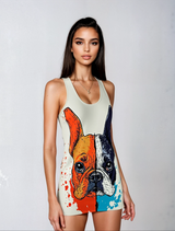 Two Sides Of The Same Adorable Coin Women's Cut & Sew Racerback Dress (AOP)