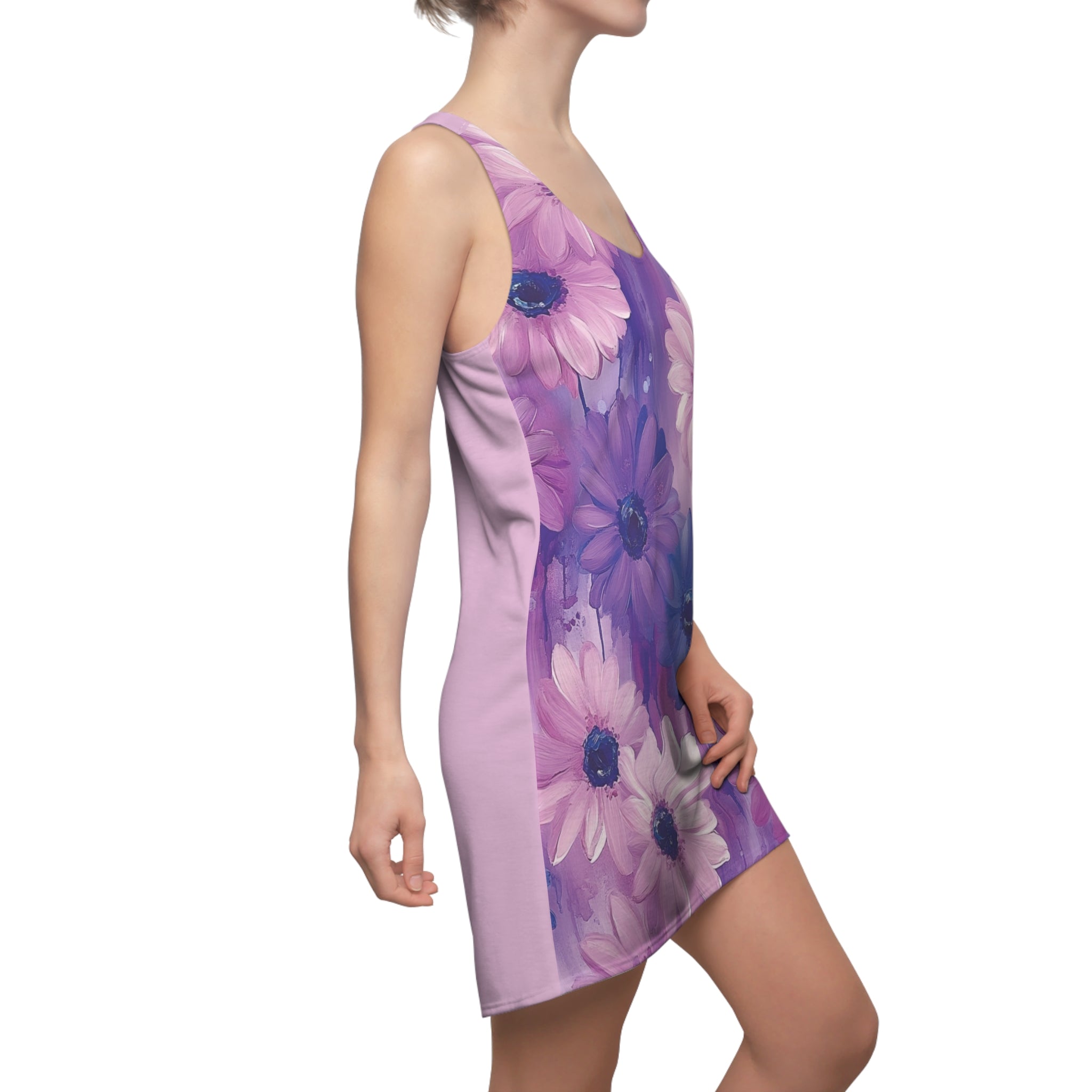 Daisey Purple's New Look Women's Cut & Sew Racerback Dress (AOP)