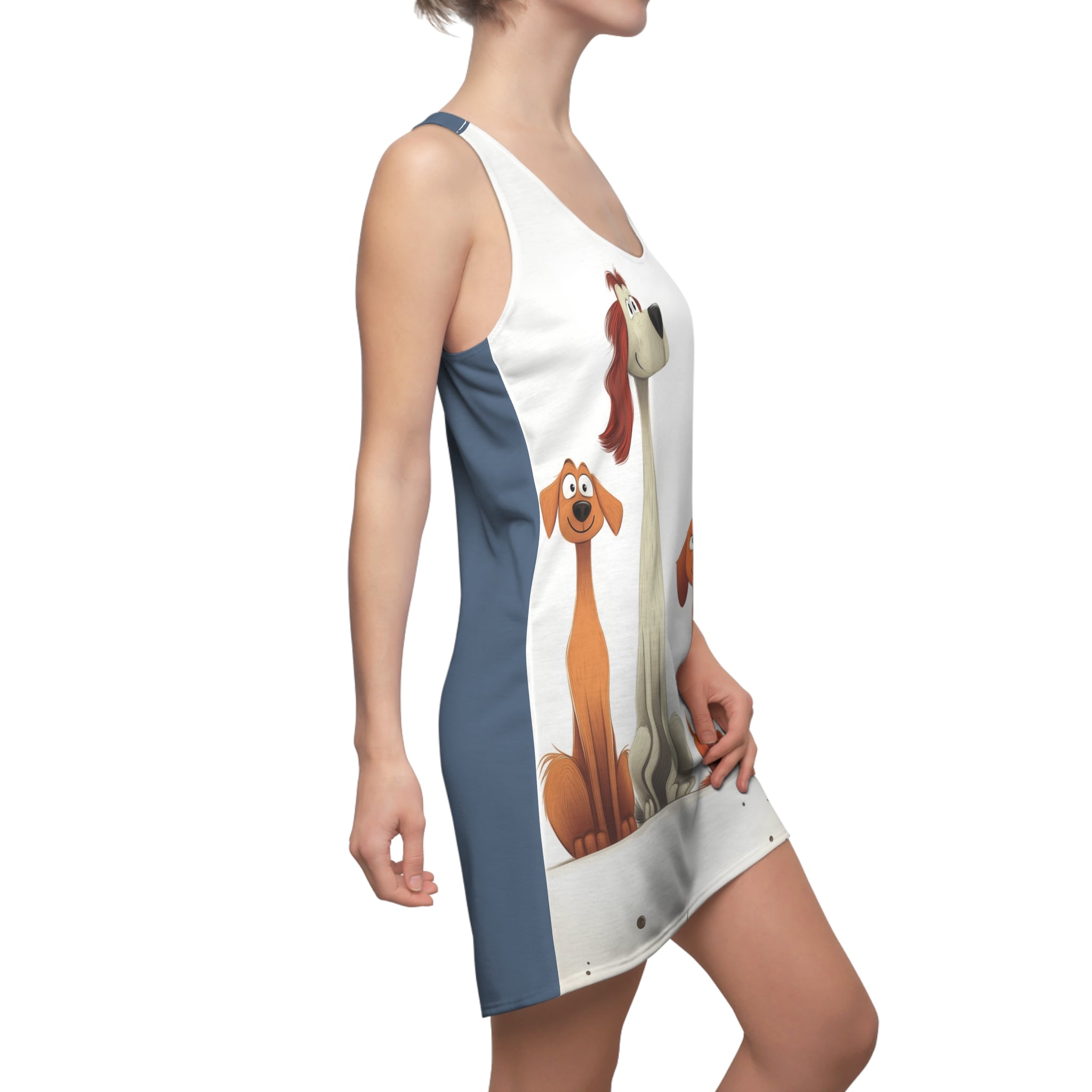 Bouledogue Français Or Just Cute Women's Cut & Sew Racerback Dress (AOP)