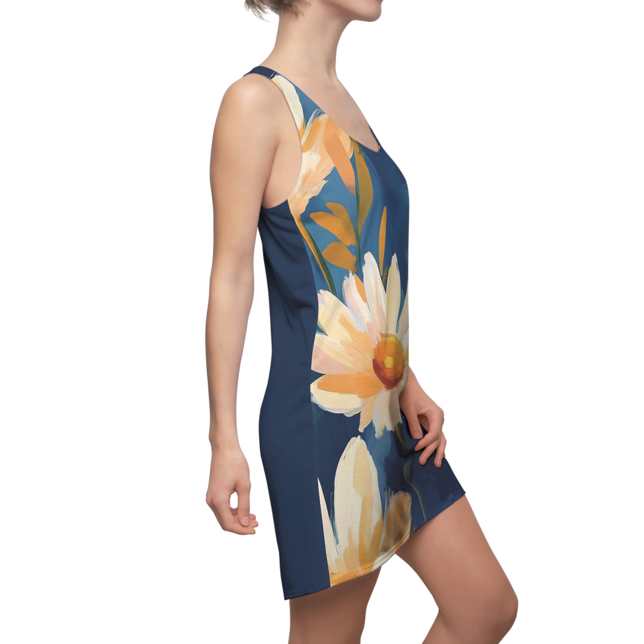 Daisey's Blue Women's Cut & Sew Racerback Dress (AOP)