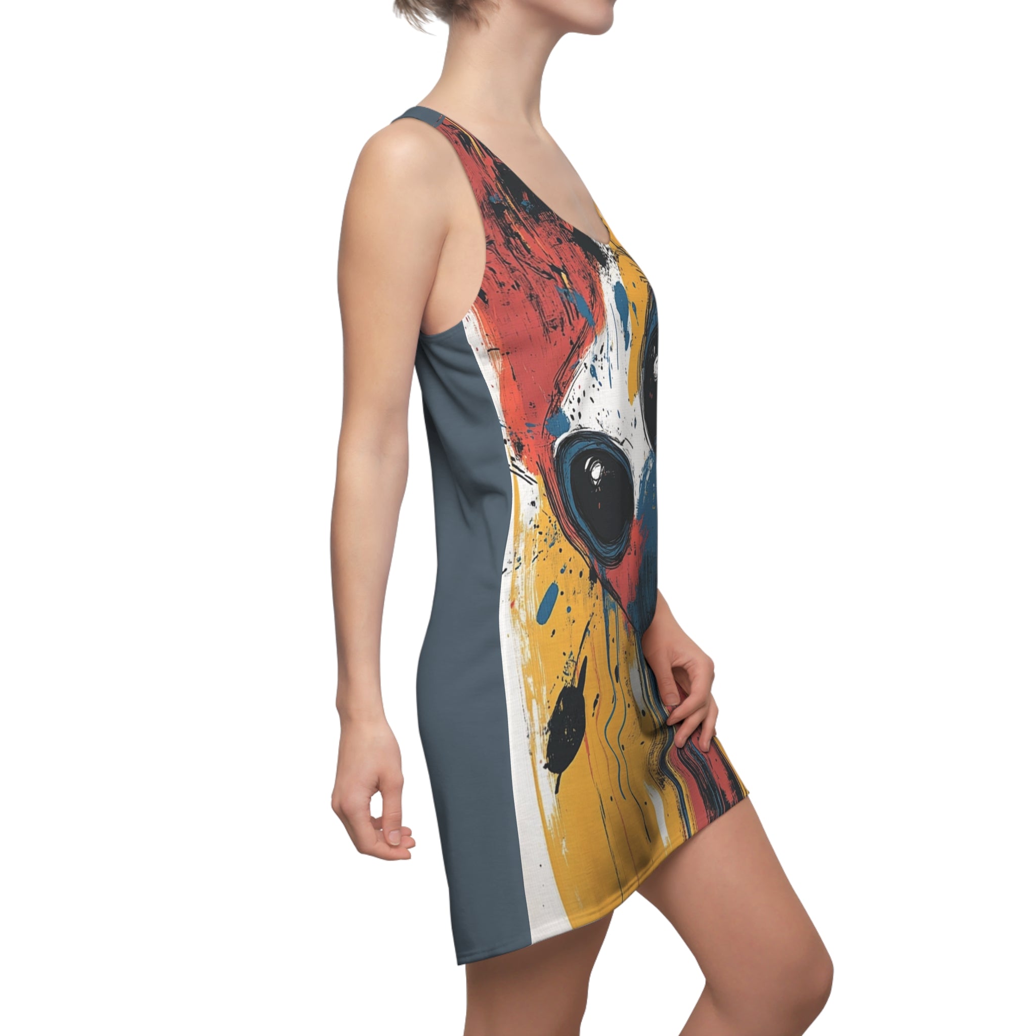 Abstract Alien Women's Cut & Sew Racerback Dress (AOP)