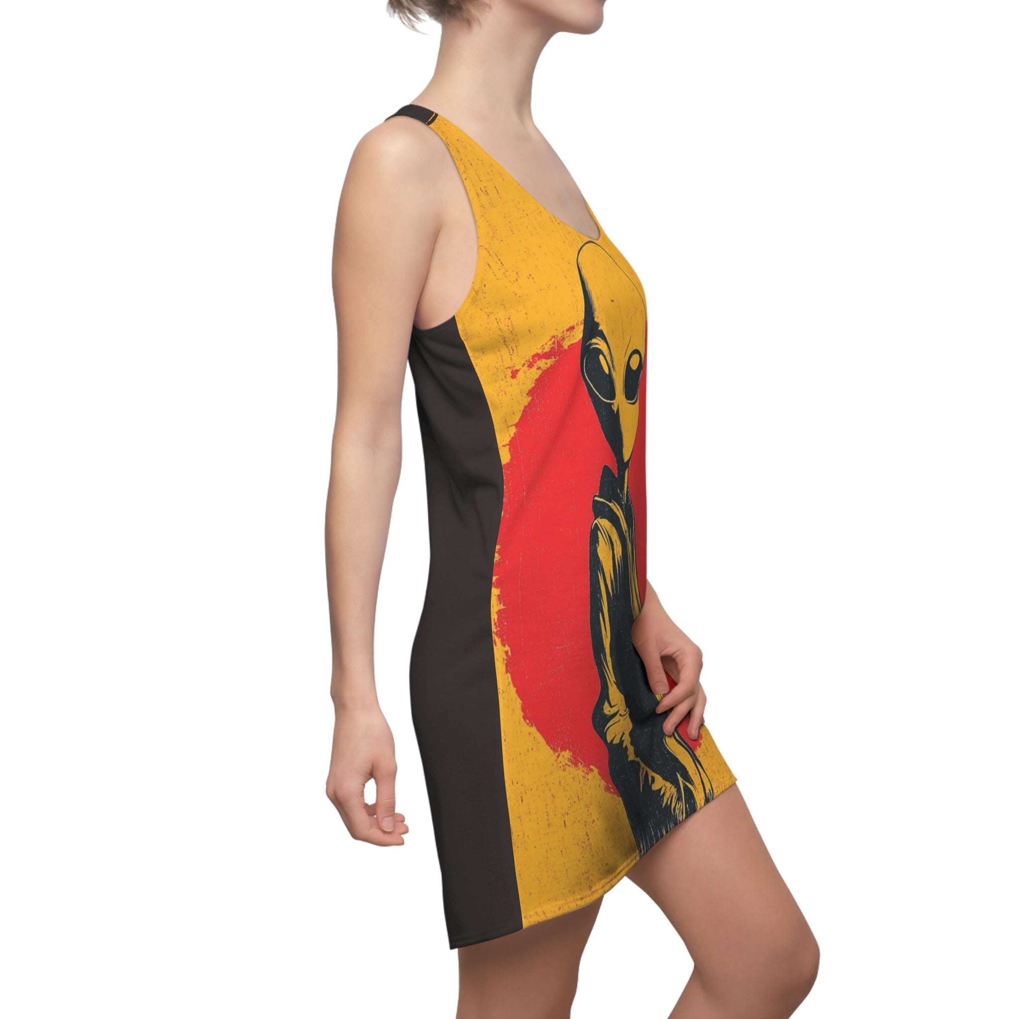 Spotted An Alien Women's Cut & Sew Racerback Dress (AOP)