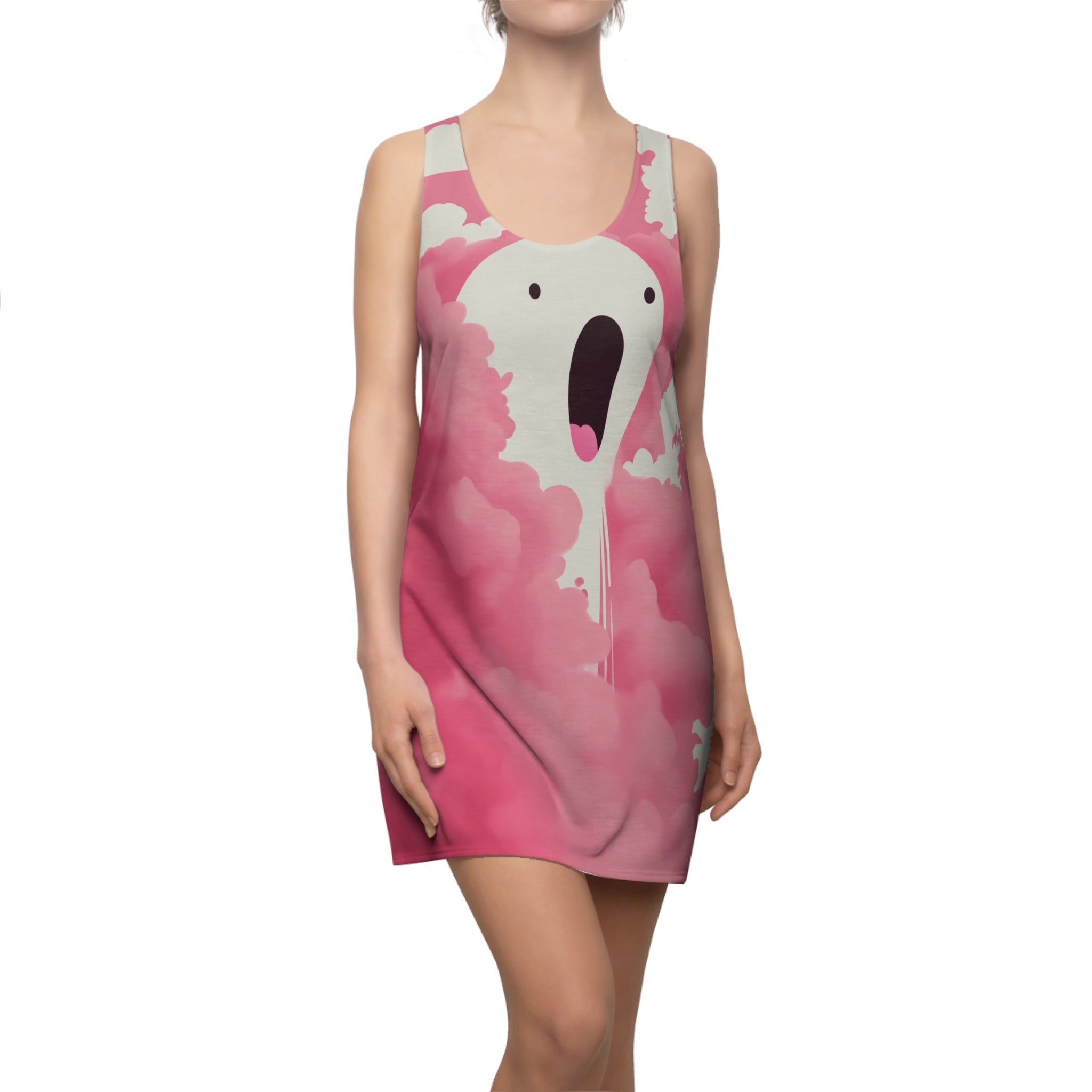 Blow Pink Blow True Dru  Women's Cut & Sew Racerback Dress (AOP)