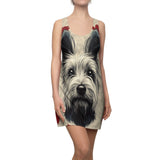 Grey or Gray Women's Cut & Sew Racerback Dress (AOP)