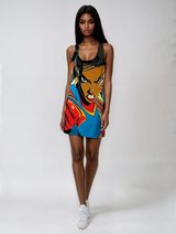 Super Amazing Aaliyah Women's Cut & Sew Racerback Dress (AOP)