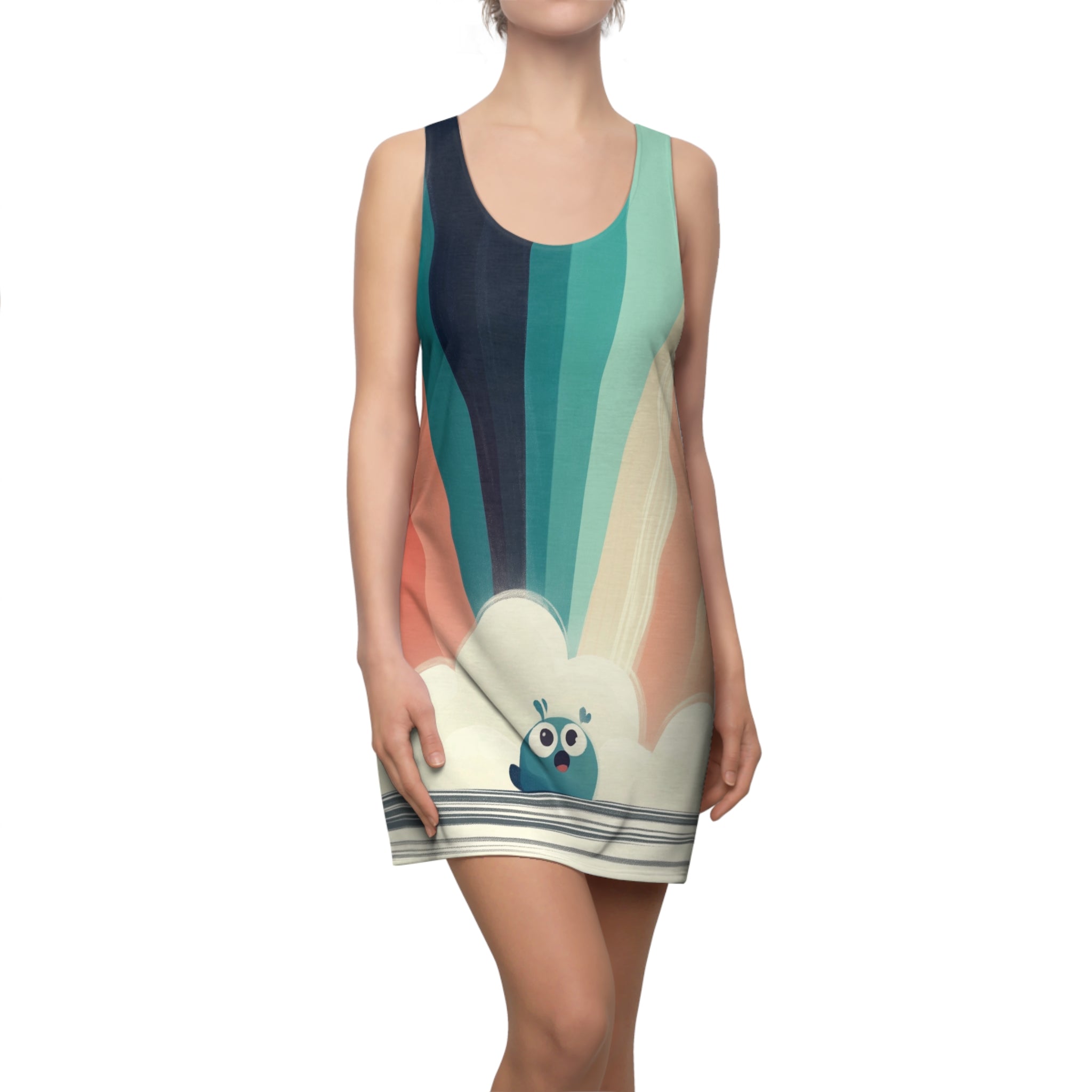 Ready Rainbow Rita Women's Cut & Sew Racerback Dress (AOP)
