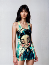 Facing Interest Women's Cut & Sew Racerback Dress (AOP)