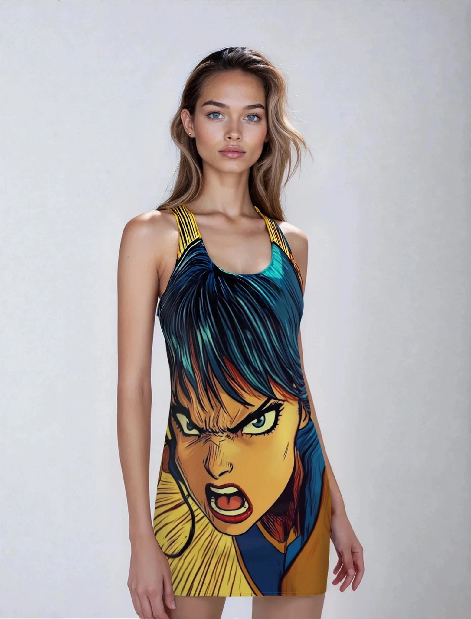 Violent Violet Women's Cut & Sew Racerback Dress (AOP)