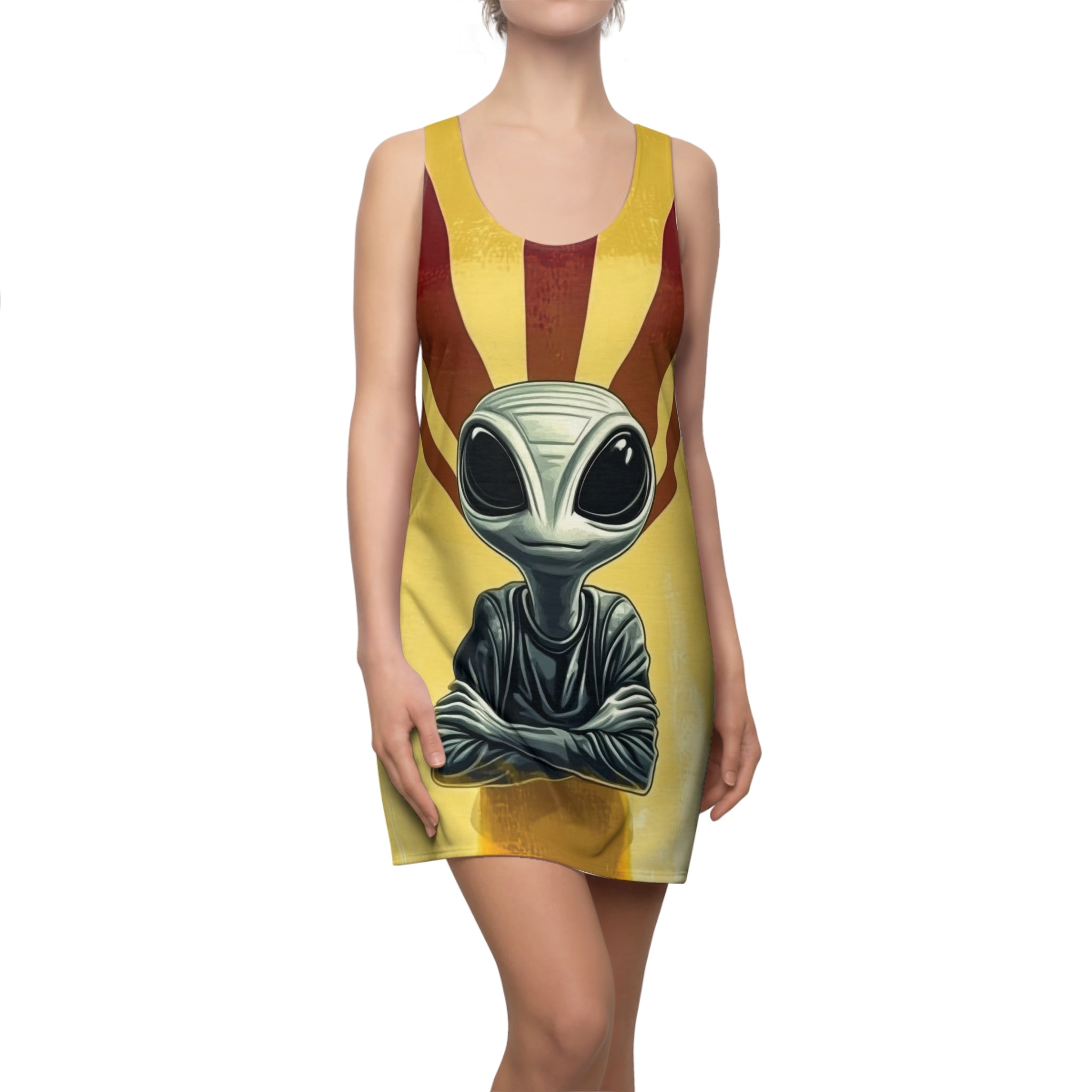 Resting Rise Alien Women's Cut & Sew Racerback Dress (AOP)