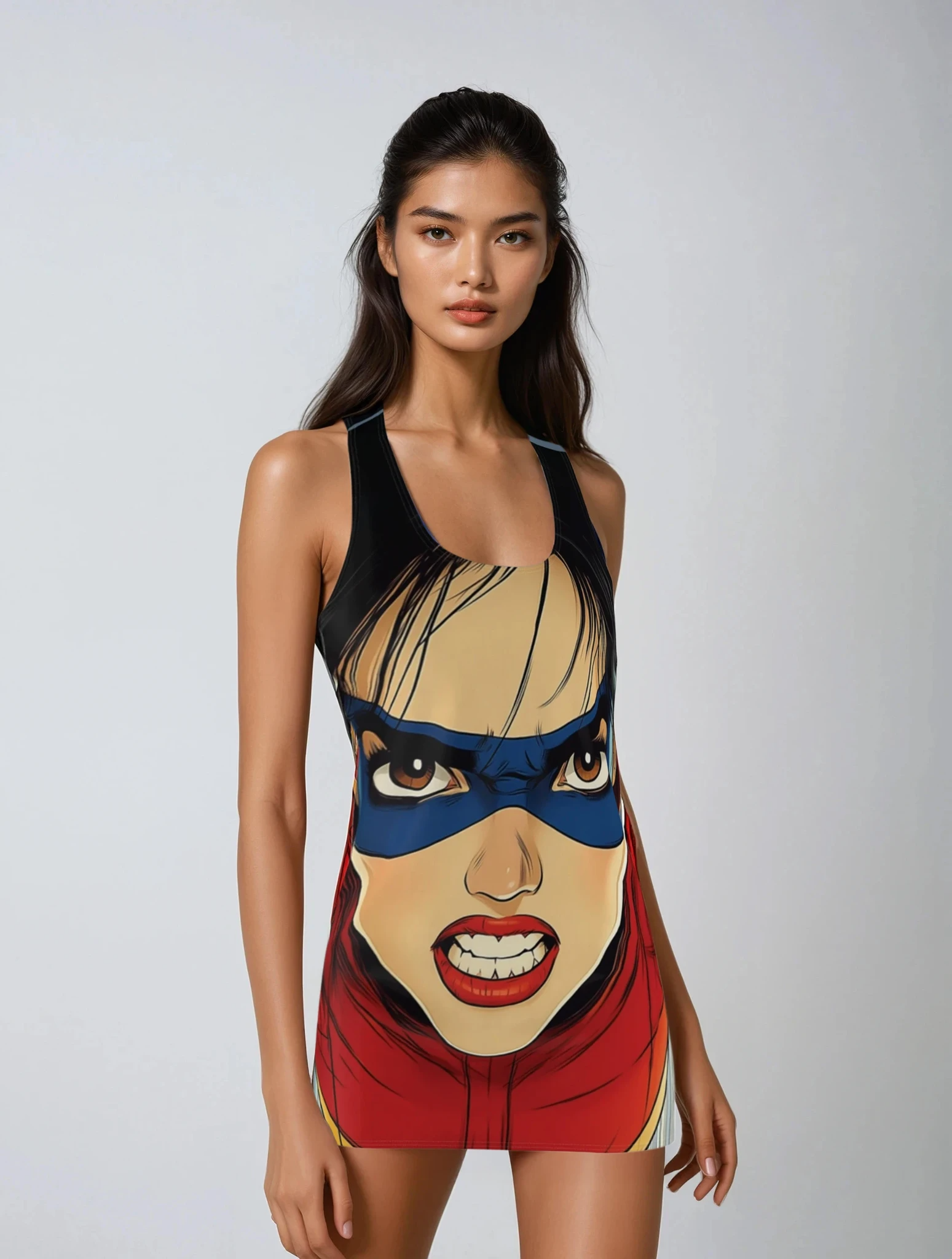 Super Steel Sakura Women's Cut & Sew Racerback Dress (AOP)