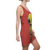 Inches Of Pure Bad Azz Alien Women's Cut & Sew Racerback Dress (AOP)